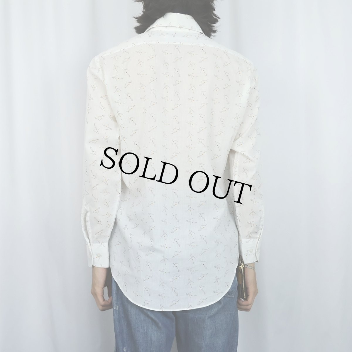 画像3: 60〜70's FRUIT OF THE LOOM "GOLDEN HARVEST" トランプ柄 ポリエステル×コットンシャツ SIZE15 1/2 (3)