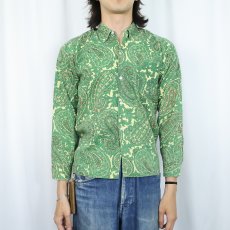画像2: 60〜70's TOWNCRAFT "PENN-PREST" ペイズリー柄 コットンボタンダウンシャツ SIZE16 (2)