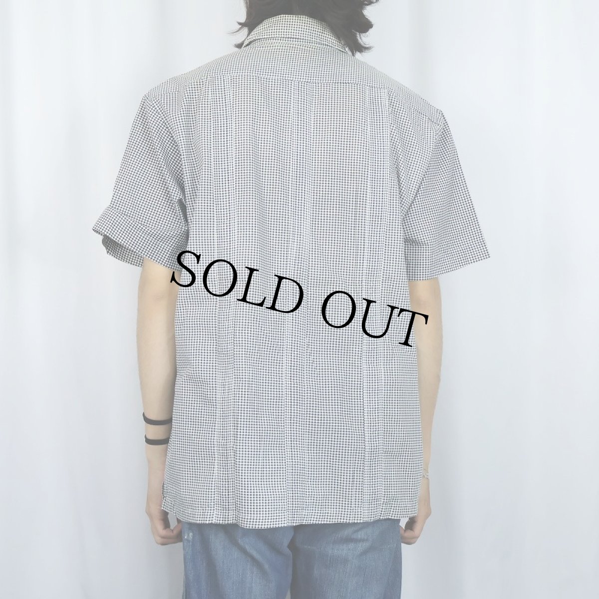 画像3: The GENUINE HABAND "GUAYABERA" ギンガムチェック柄 刺繍デザイン キューバシャツ L (3)