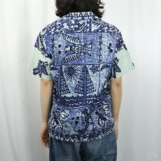画像3: 60〜70's Polynesian Bazaar オールオーバーパターン オープンカラーシャツ (3)