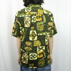 画像3: 60〜70's Diamond Head Sportswear オールオーバーパターン 猫目ボタン ボタンダウンシャツ (3)