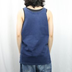 画像3: 80〜90's Eddie Bauer コットン無地タンクトップ NAVY (3)