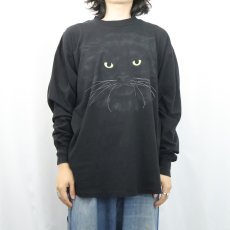 画像2: 90's USA製 ネコプリントロンT BLACK XL (2)