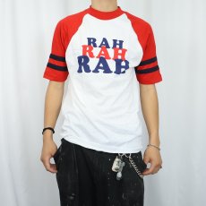 画像3: 80's Champion トリコタグ USA製 "RAH RAH RAH" プリントラグランTシャツ DEADSTOCK L (3)