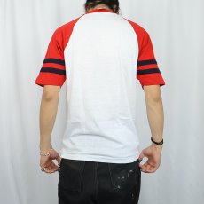 画像4: 80's Champion トリコタグ USA製 "RAH RAH RAH" プリントラグランTシャツ DEADSTOCK L (4)
