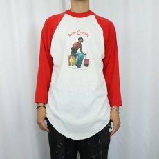 画像2: 90's Jimmie Walker USA製 "DYN-O-MITE" プリントラグランTシャツ M (2)