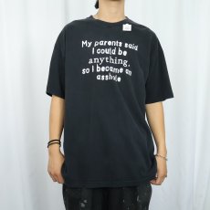 画像2: 2000's "My parents said...” メッセージプリントTシャツ BLACK XL (2)