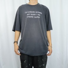 画像2: 90's USA製 "I'VE STOPPED LISTENING,...” メッセージプリントTシャツ BLACK L (2)