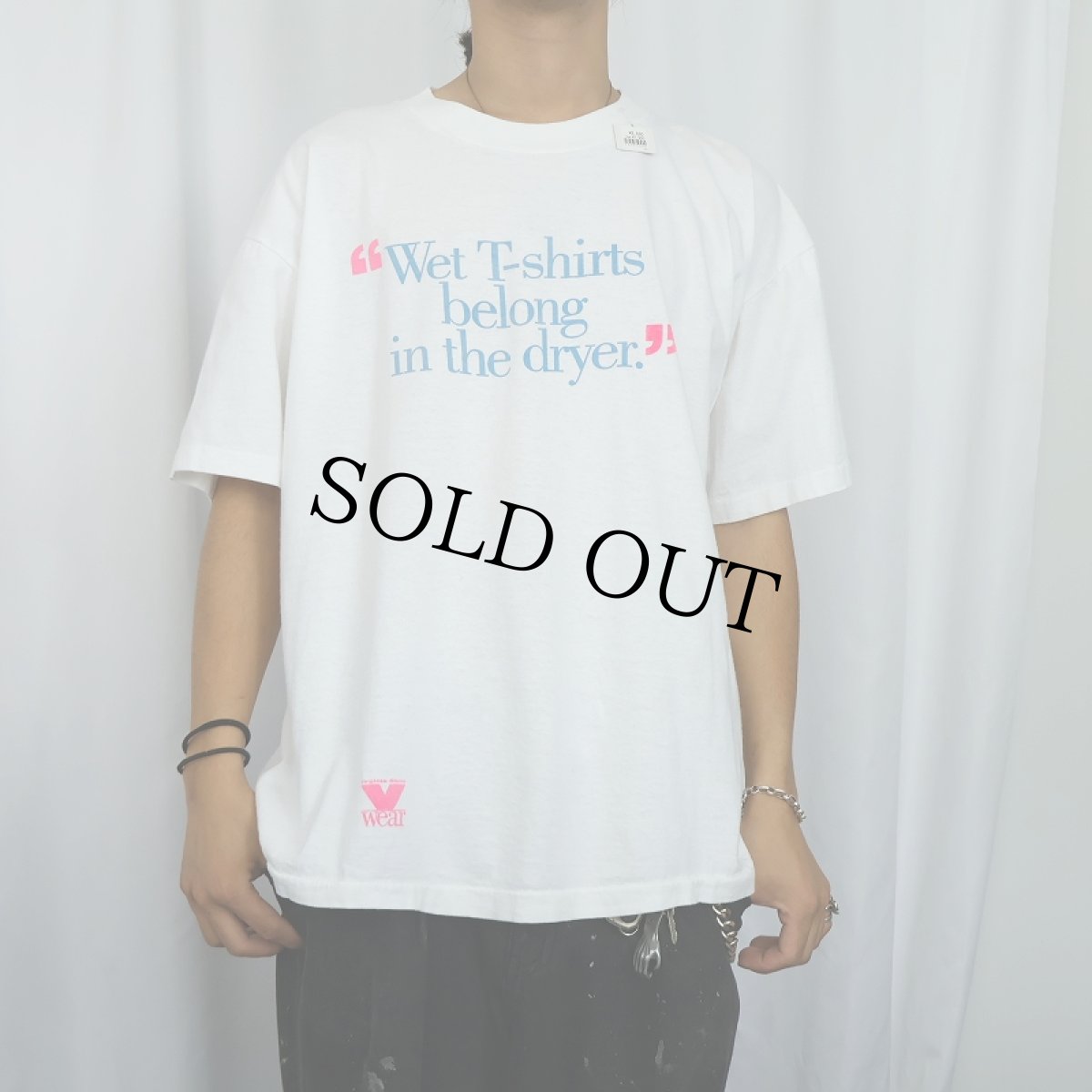 画像2: 90's VIRGINIA SLIMS USA製 "Wet T-shirts belong in the dryer.” タバコブランド メッセージプリントTシャツ XL (2)