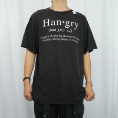 画像2: 2000' "Han-gry” メッセージプリントTシャツ BLACK XL (2)