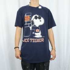 画像2: 80's SNOOPY USA製 "JOE COOL" パロディキャラクタープリントTシャツ NAVY L (2)