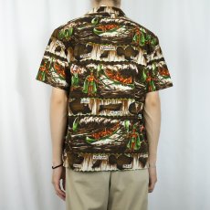 画像3: 60〜70's Hawaiian Holiday "HAWAII STATE JAYCEES" オーバーオールパターン コットンハワイアンシャツ (3)