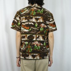 画像3: 60〜70's Hawaiian Holiday "HAWAII STATE JAYCEES" オーバーオールパターン コットンハワイアンシャツ (3)