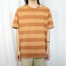 画像2: Patagonia ボーダー柄 ポケットTシャツ L (2)