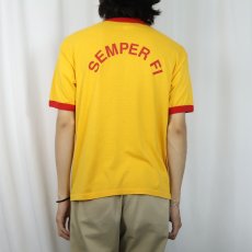 画像3: 80's DG Sports Wear USA製 "MARINE" プリントリンガーTシャツ XL (3)