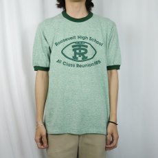 画像2: 70's JERZEES BY RUSSELL USA製 "Roosevelt High School..." プリントリンガーTシャツ XL (2)