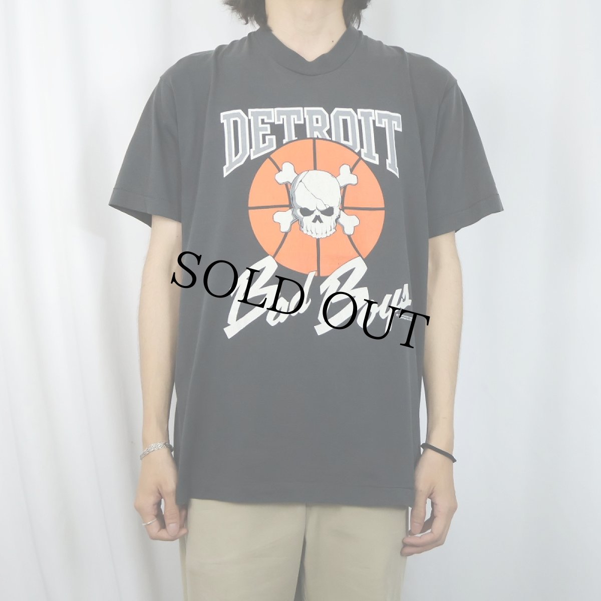 画像2: 90's USA製 "DETROIT Bad Boys" NBAチーム プリントTシャツ BLACK XL (2)