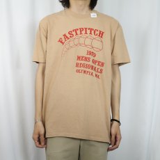 画像2: 70's USA製 "FASTPITCH" ソフトボール大会 プリントTシャツ XL (2)