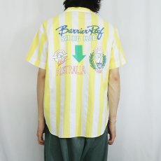 画像4: 80's Ocean Pacific USA製 "Barrier Reef SAILING CLUB" ストライプ柄 コットンシャツ XL (4)