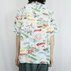 画像3: 80〜90's Reyn Spooner オールオーバーパターン レーヨンハワイアンシャツ M (3)