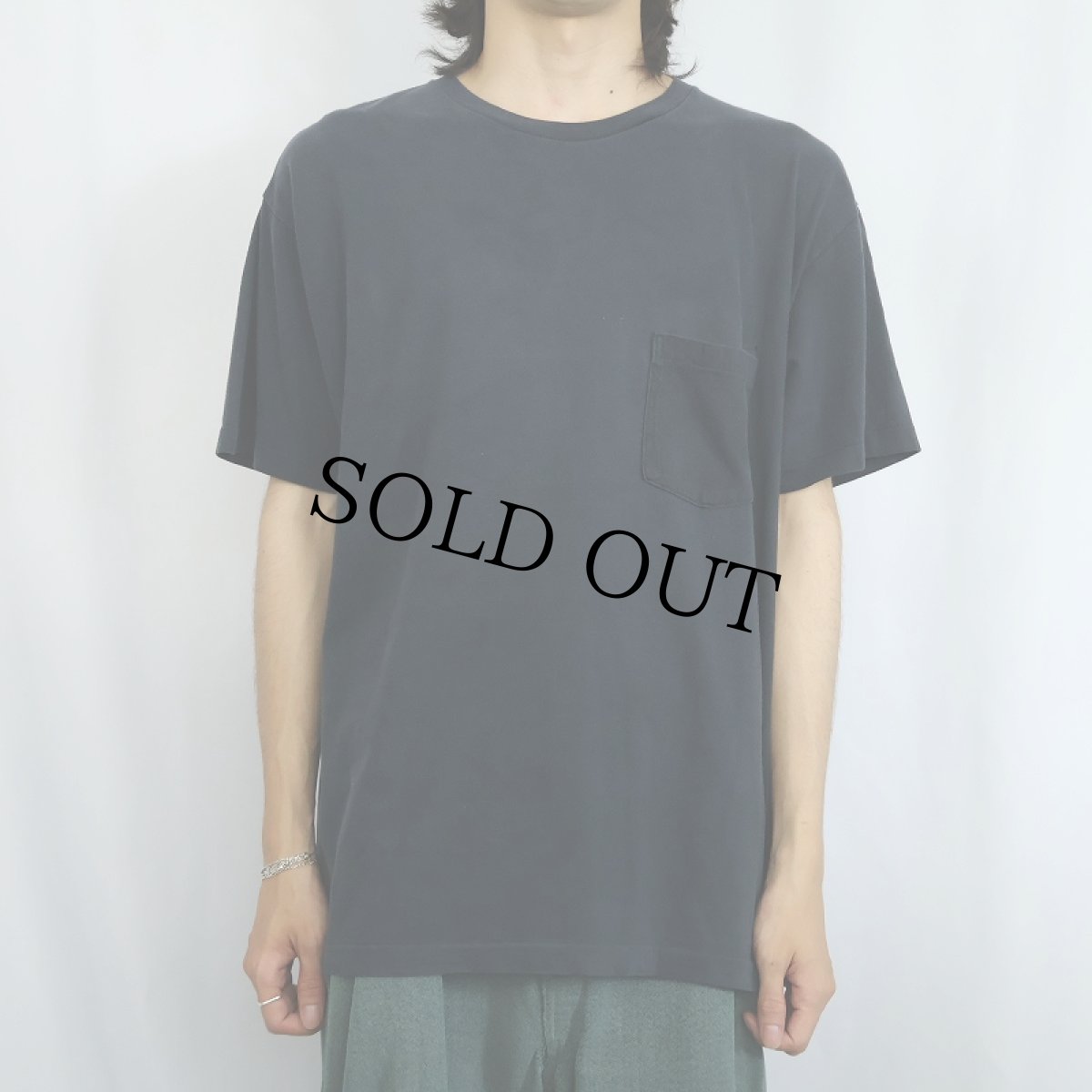 画像2: GAP 無地ポケットTシャツ BLACK L (2)