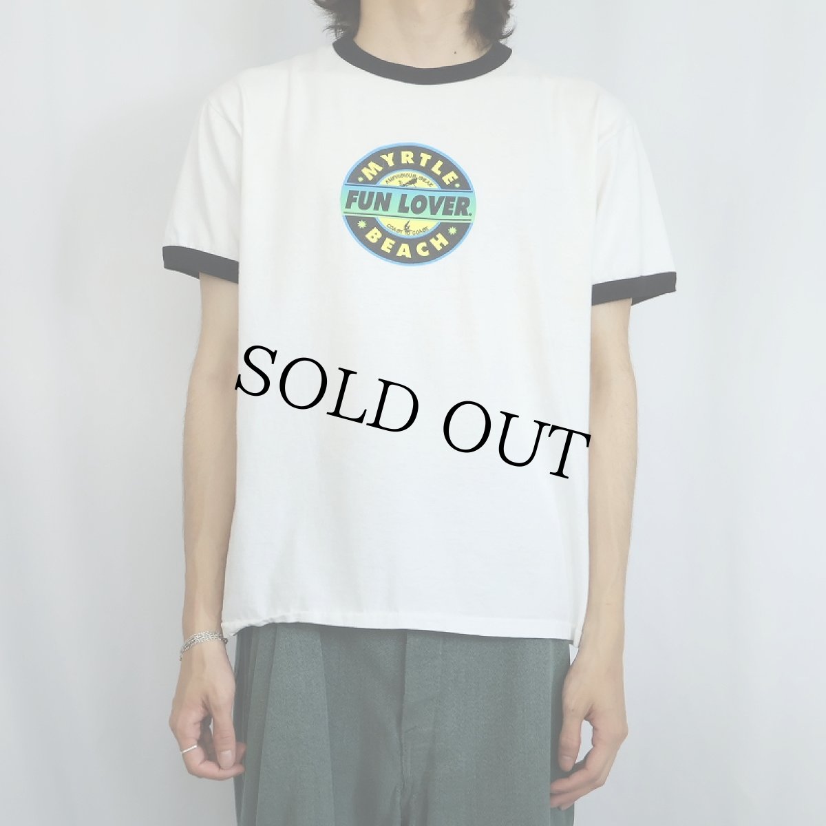 画像3: 90's "MYRTLE BEACH" プリントリンガーTシャツ L (3)