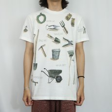 画像2: 90's rel-e-vant products USA製 農具プリントTシャツ M (2)