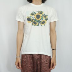 画像2: 90's Hanes JAPAN製 向日葵プリントTシャツ M (2)