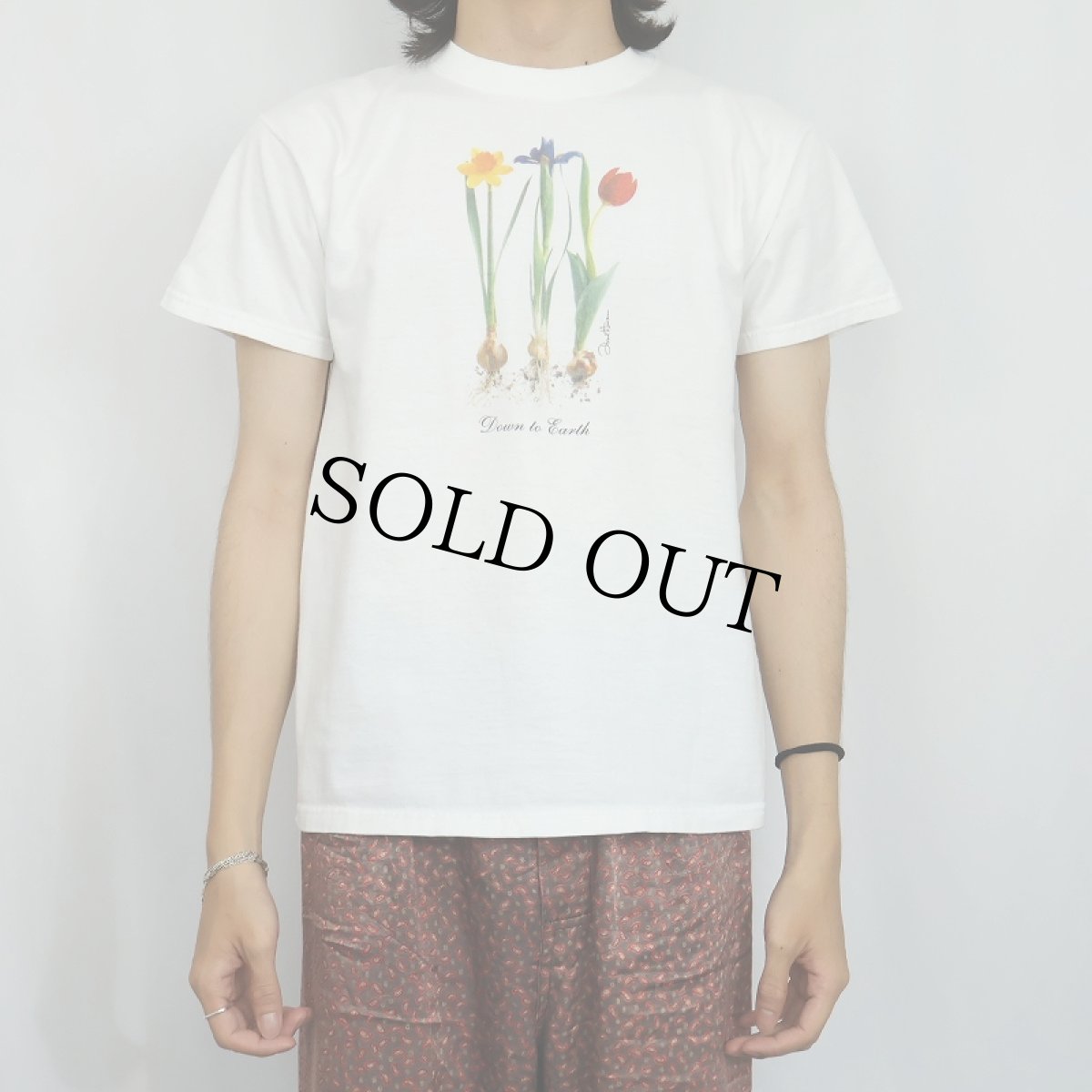 画像2: 2000's "Down to Earth" フラワープリントTシャツ M (2)