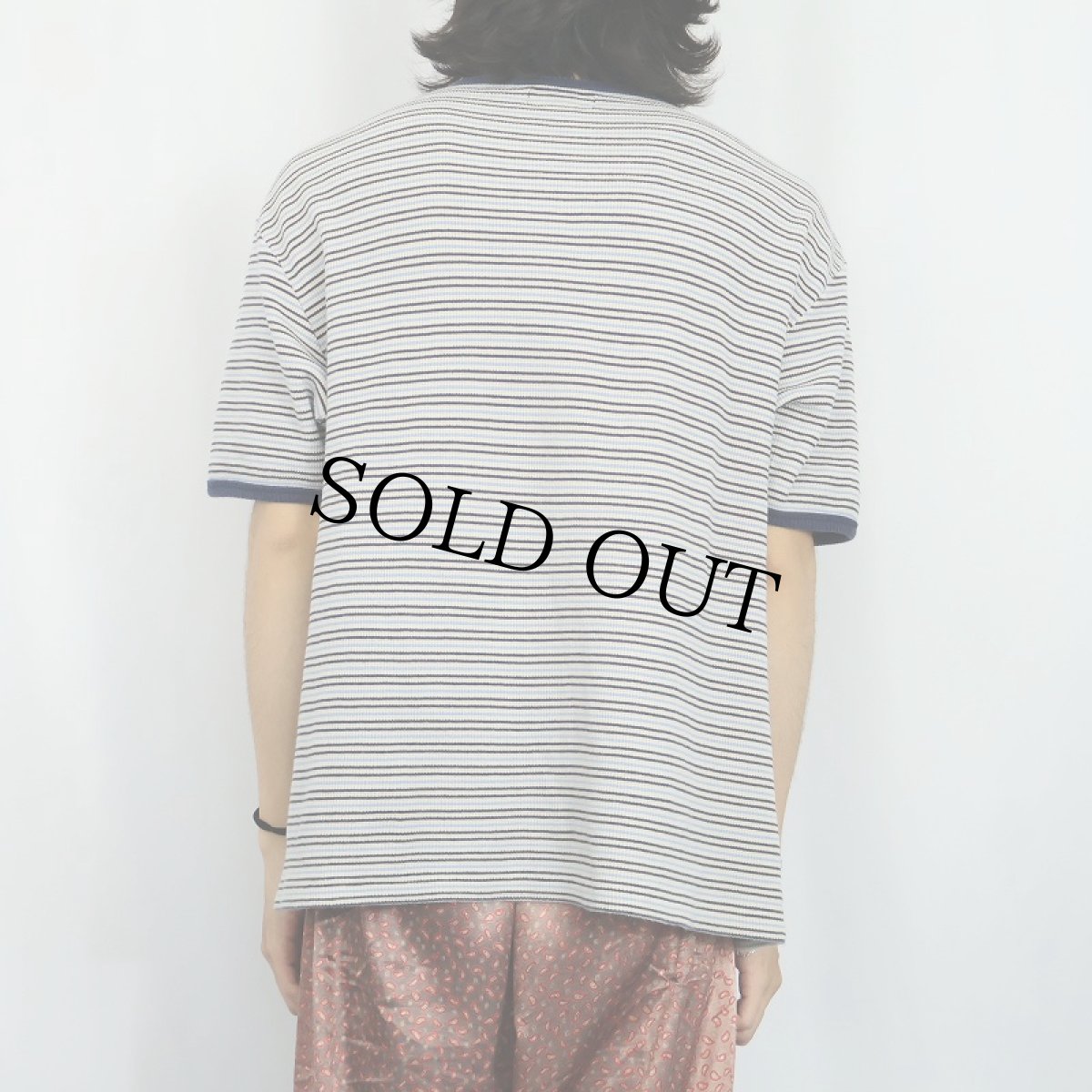 画像3: 90's〜 GUESS USA  マルチボーダー柄 ヘンリーネックTシャツ XL (3)