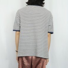 画像3: 90's〜 GUESS USA  マルチボーダー柄 ヘンリーネックTシャツ XL (3)