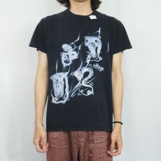 画像2: Billie Eilish ミュージシャン イラストプリントTシャツ M (2)