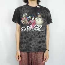 画像2: GORILLAZ ロックバンド タイダイTシャツ BLACK L (2)