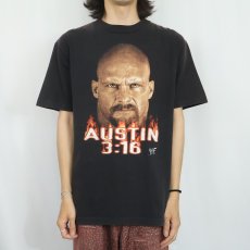 画像2: 90's〜 Stone Cold Steve Austin "AUSTIN 3:16" プロレスラープリントTシャツ BLACK (2)