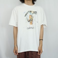 画像2: 90's "SIMPLY CANVAS" 画材メーカー プリントTシャツ XL (2)
