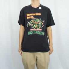 画像2: 2000's Teenage Mutant Ninja Turtles "DON'T DO DRUGS, DO PIZZA " キャラクタープリントTシャツ BLACK L (2)