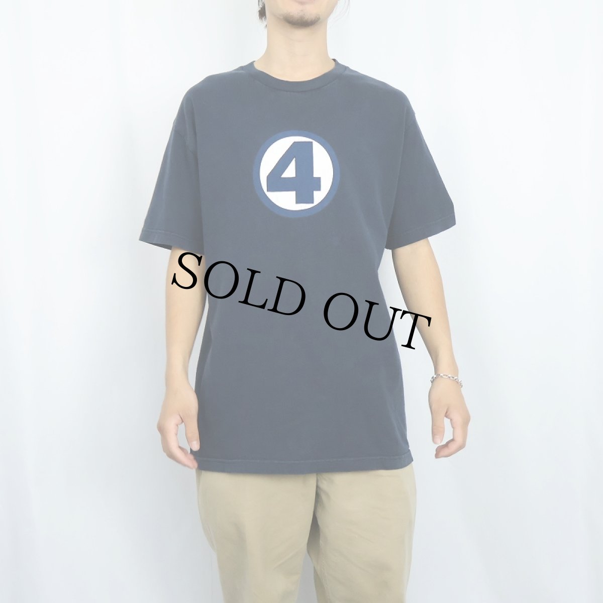 画像2: MARVEL "FANTASTIC FOUR" ロゴプリントTシャツ NAVY L (2)