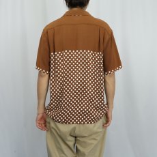 画像3: 50's Reyn's ドット柄 レーヨンオープンカラーシャツ L (3)