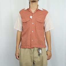 画像2: 40〜50's VAN HEUSEN 総柄 コットンオープンカラーシャツ M (2)