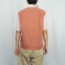 画像3: 40〜50's VAN HEUSEN 総柄 コットンオープンカラーシャツ M (3)