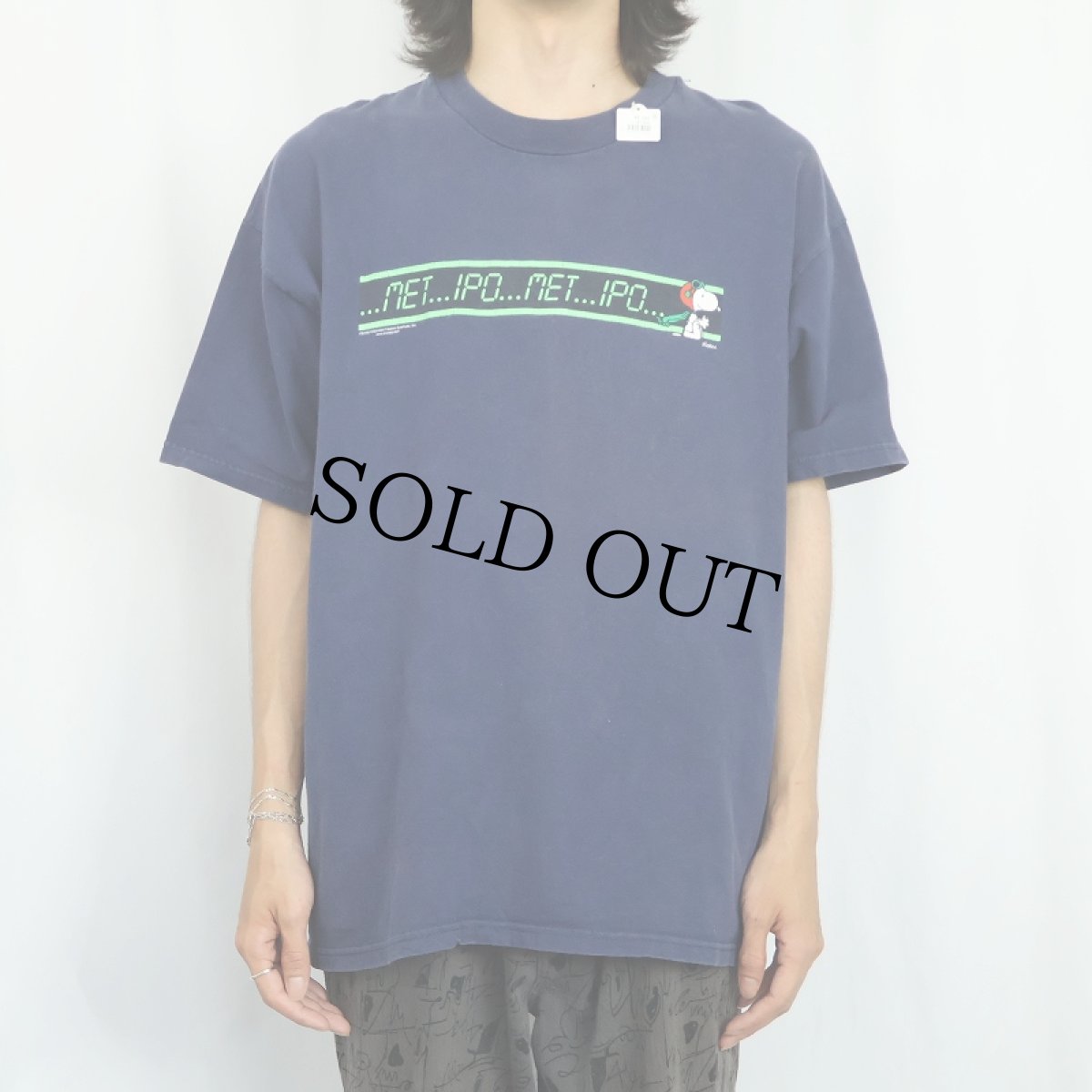 画像2: SNOOPY "MET... IPO..." キャラクタープリントTシャツ NAVY XL (2)
