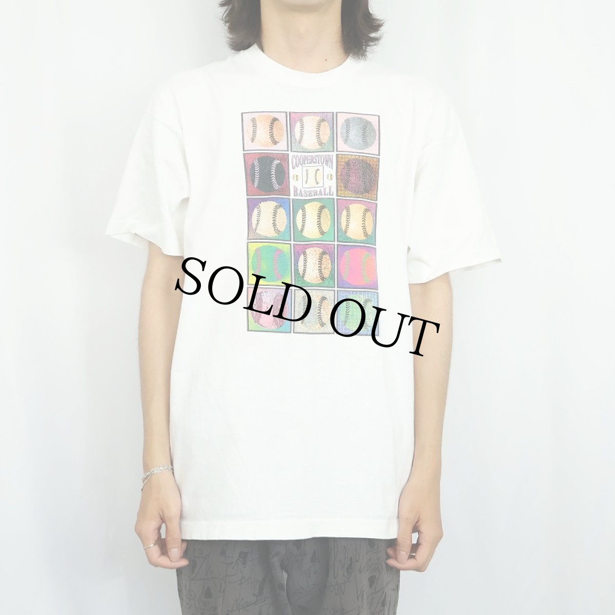 画像2: 90's COOPERSTOWN BASEBALL USA製 プリントTシャツ XL (2)