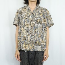 画像2: 80's Hawaiian Flavor USA製 総柄 コットンハワイアンシャツ M (2)