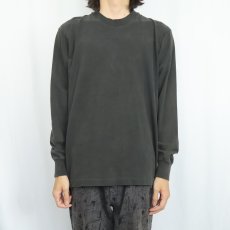画像2: 90's BVD USA製 無地ロンT BLACK L (2)