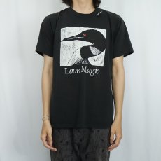 画像2: 80〜90's "Loon Magic" 鳥プリントTシャツ BLACK (2)