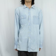 画像2: POLO Ralph Lauren "DUNGAREE WORKSHIRT" 猫目ボタン シャンブレーシャツ L (2)