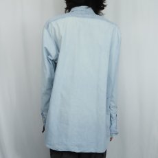 画像3: POLO Ralph Lauren "DUNGAREE WORKSHIRT" 猫目ボタン シャンブレーシャツ L (3)