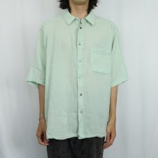 画像2: 2000's BANANA REPUBLIC RELAXD 無地リネンシャツ XL (2)