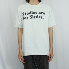 画像3: 90's "Studios are For Sissies." メッセージプリントTシャツ L (3)