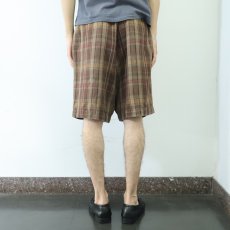 画像3: BANANA REPUBLIC チェック柄 リネンショーツ W37 (3)